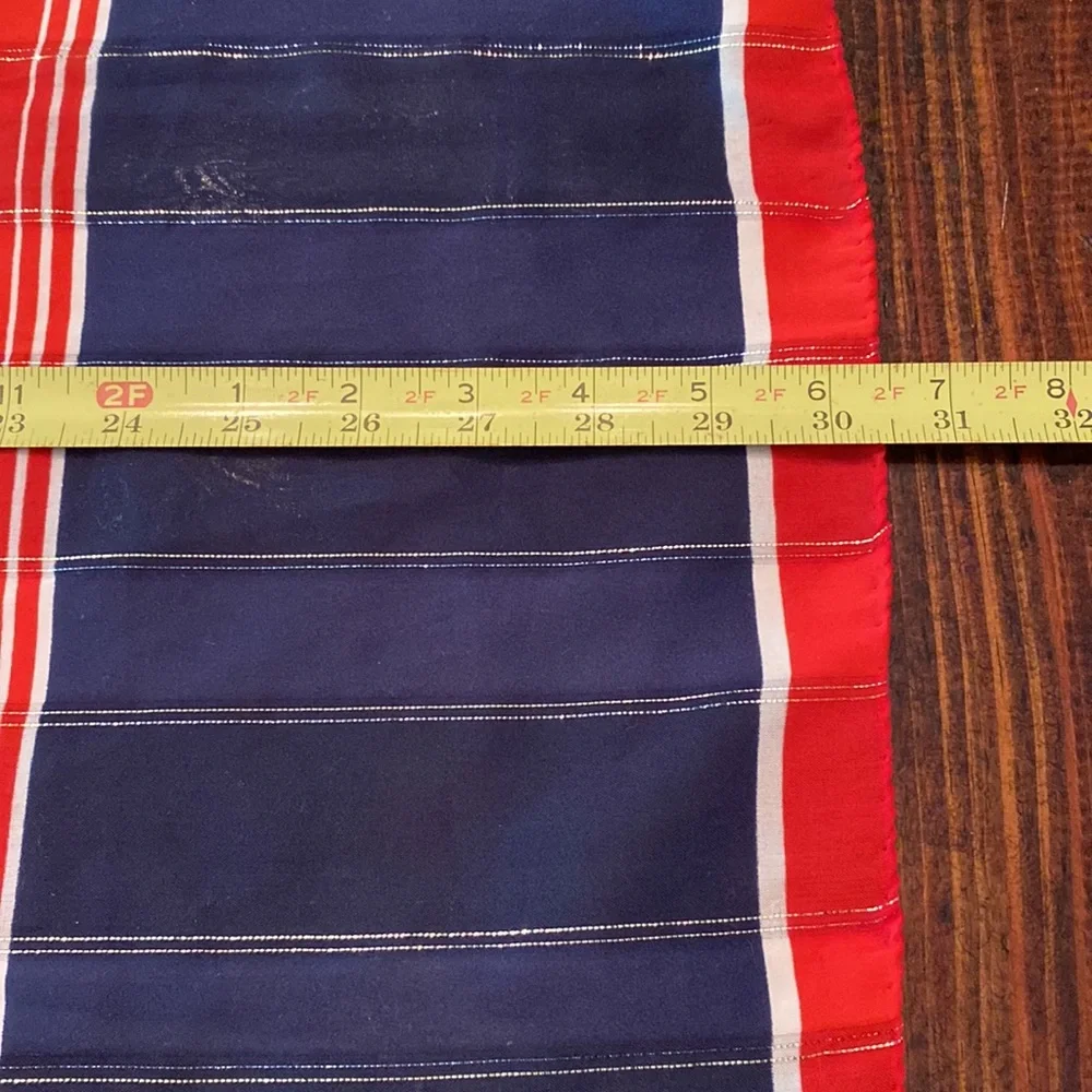 Vintage Marc Aurel Roma red white blue square 31.5 x 31.5 metallic thread scarf